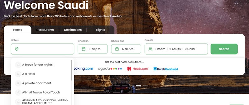 Welcome Saudi website